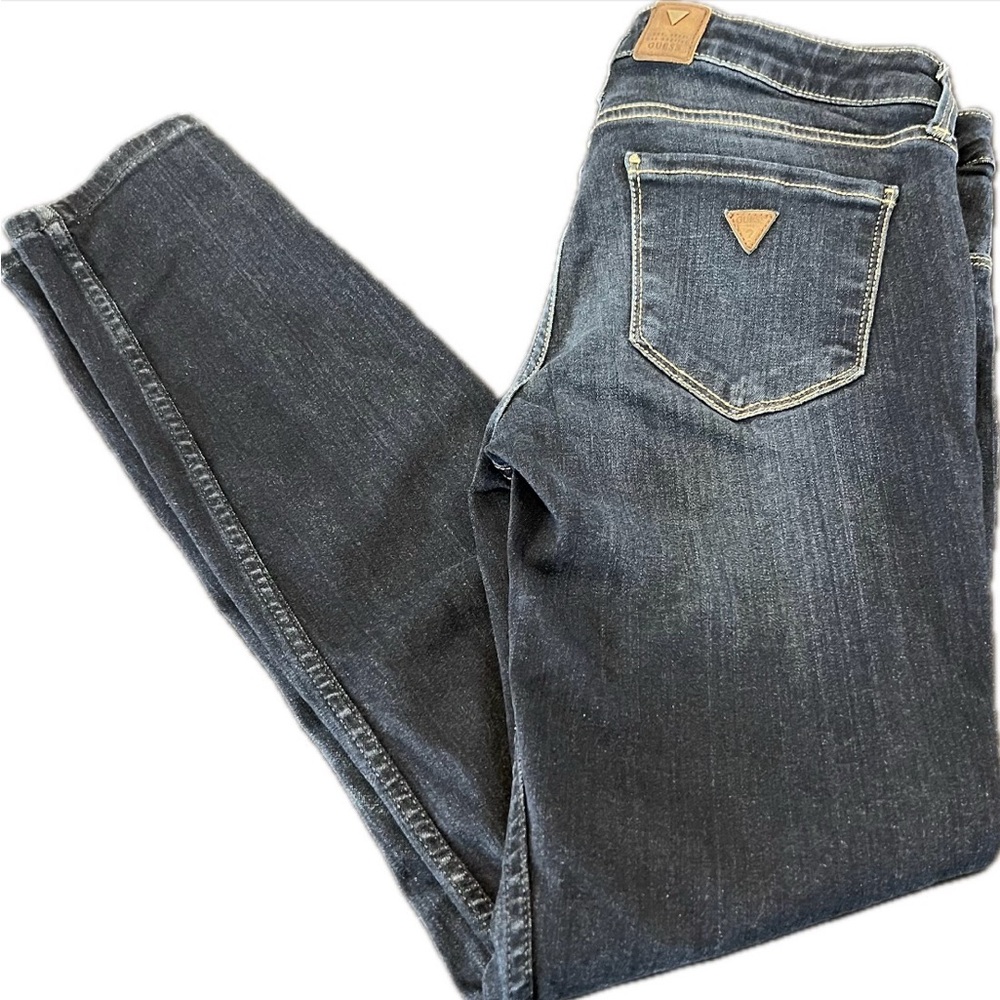 Women’s Guess Power Skinny Low Rise Dark Blue Jeans Size 28